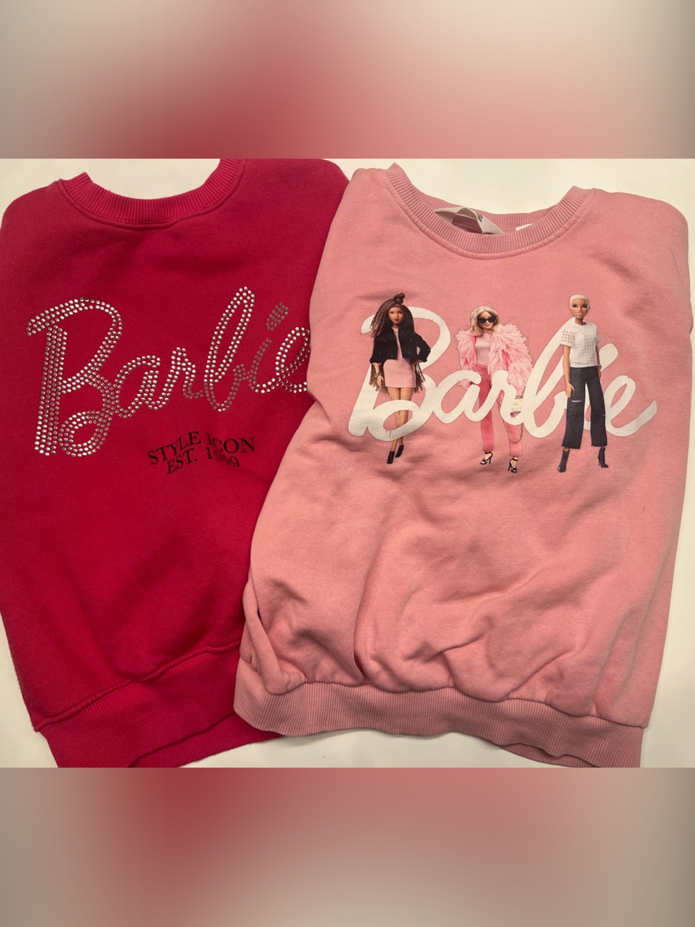 Barbie Pink & Hot Pink Graphic Sweatshirt Duo